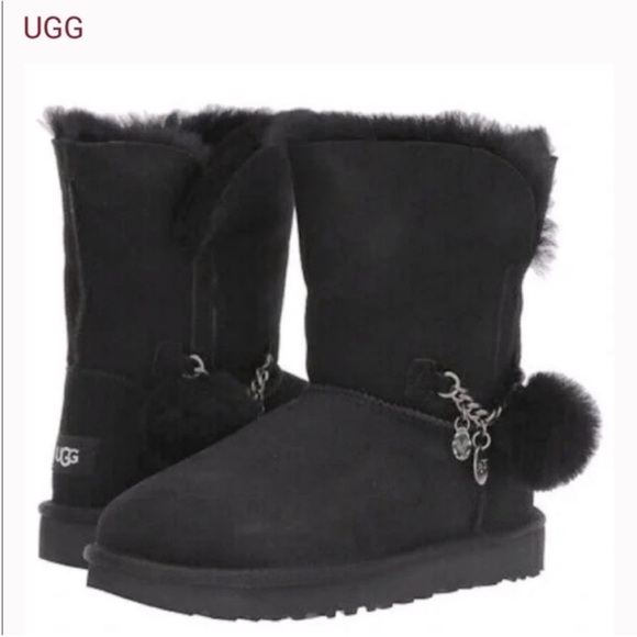 UGG Australia Classic Short Charm Black Boots